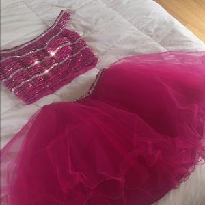 pink short prom homecoming dress